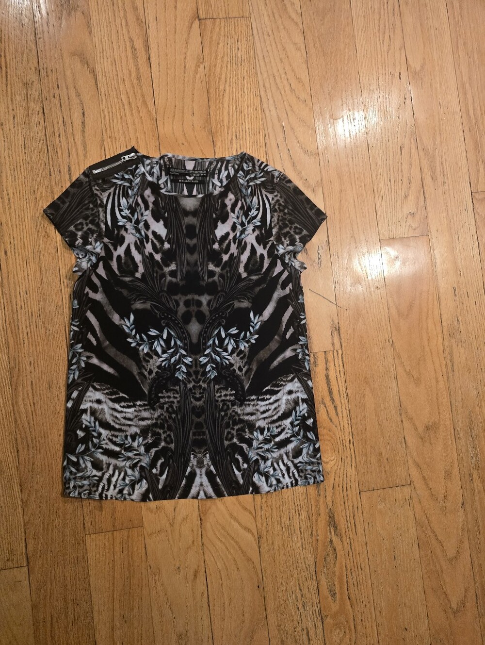 All Saints Y2k Italian Fabric Zebra  Top Size 4